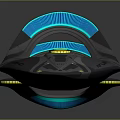 Futuristic Nova Spaceship With Sleek Design Blue Accent Lights And Gray Blue Color Scheme